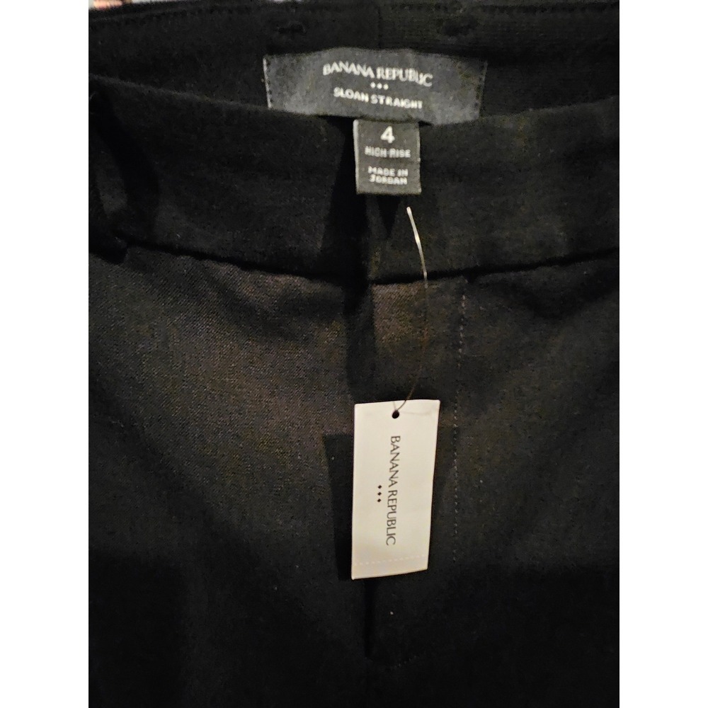 Banana Republic Sloan Straight Ankle Pant Black High Rise Size 4 New - Picture 3 of 5
